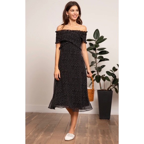 LUCY PARIS Polka Dot Off Shoulder Dorothy Dress - Picture 10 of 16